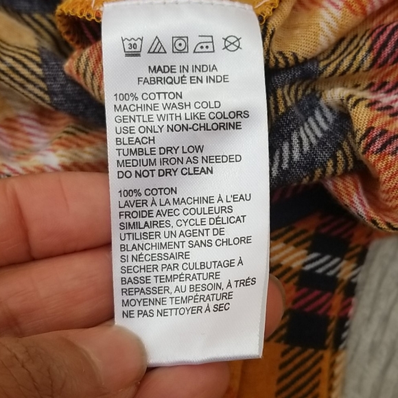 Urban outfitters cropped plaid shirt sz l - Picture 4 of 8